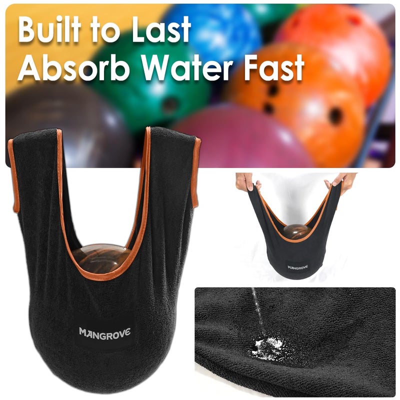 Mangrove Bowling Ball Polisher, Microfiber Bowling Towel See-Saw for Bowlers, Large Washable Bowling Shammy Seesaw, Ball Cleaner Holder Bag (Orange) - Image 4